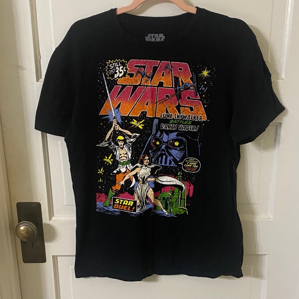 Star Wars Black Tee with Retro Graphic
